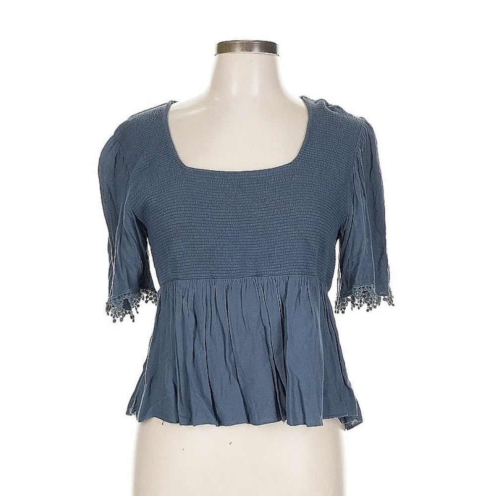 Boho smocked rayon top